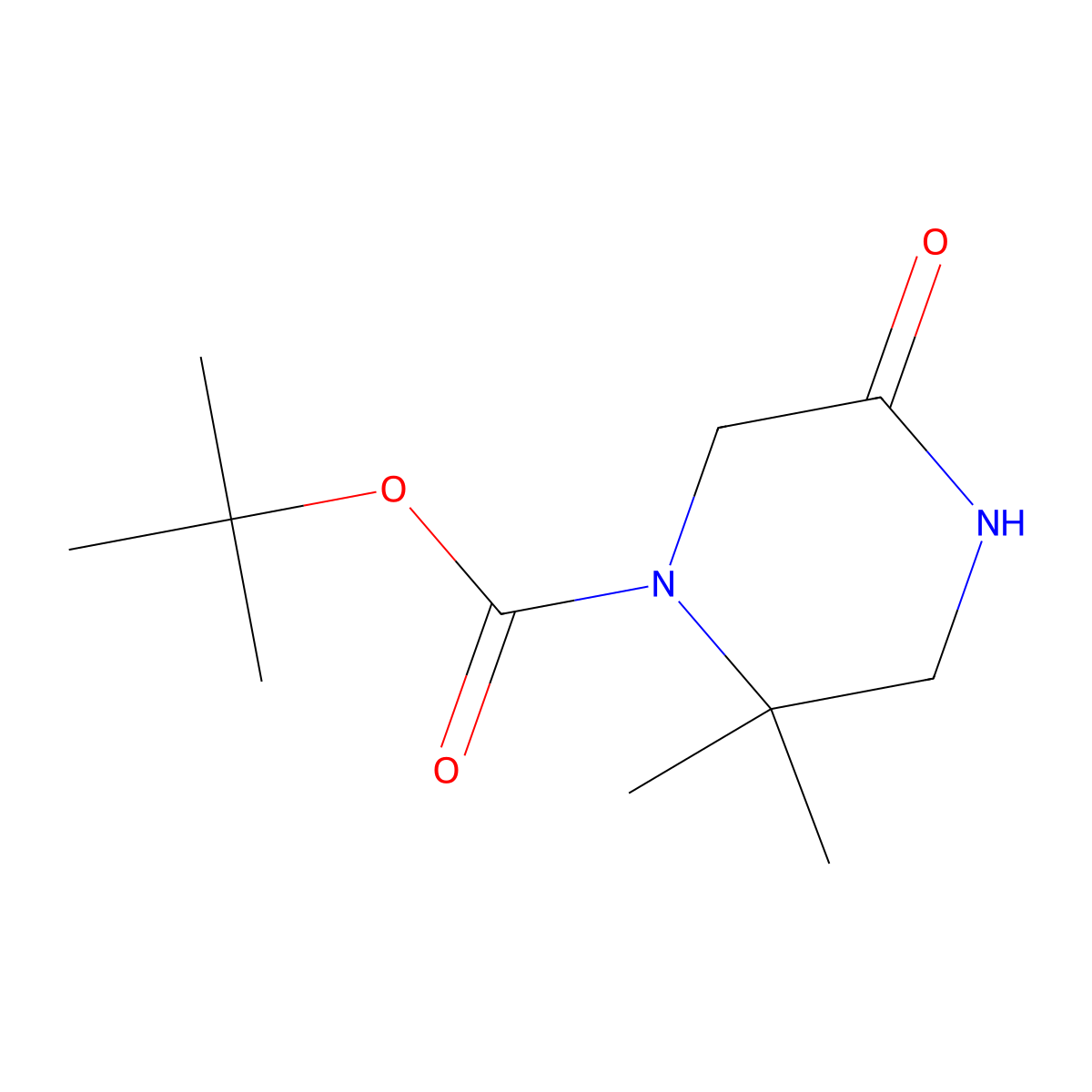 Tert-butyl 2,2-dimethyl-5-oxopiperazine-1-carboxylate molecular structure, CAS 1269773-66-1