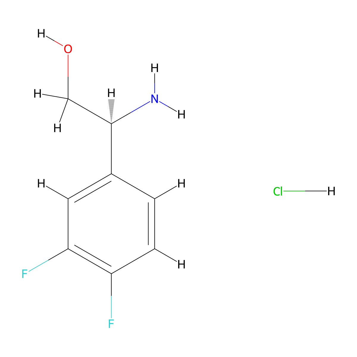 (S)-2-amino-2-(3,4-difluorophenyl)ethan-1-ol hydrochloride molecular structure, CAS 1269775-25-8