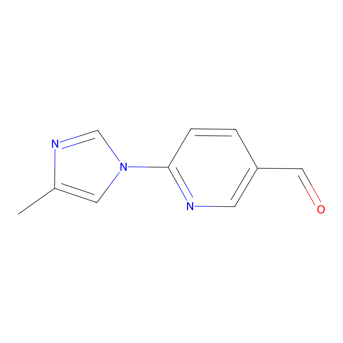 6-(4-methyl-1H-imidazol-1-yl)pyridine-3-carbaldehyde molecular structure, CAS 1269776-20-6