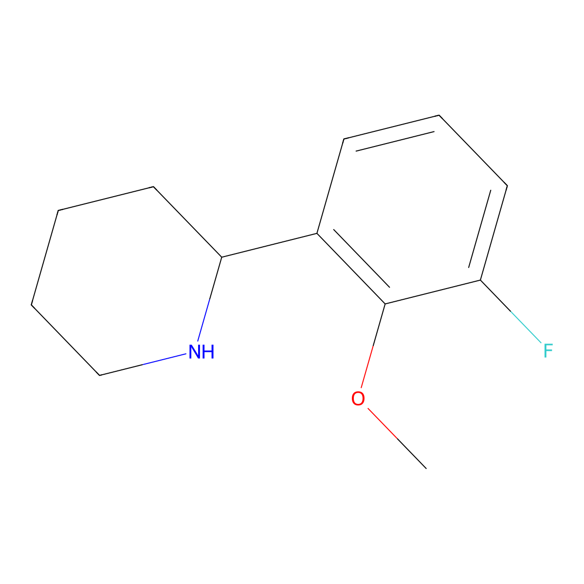 (S)-2-(3-Fluoro-2-methoxyphenyl)piperidine molecular structure, CAS 1269784-10-2