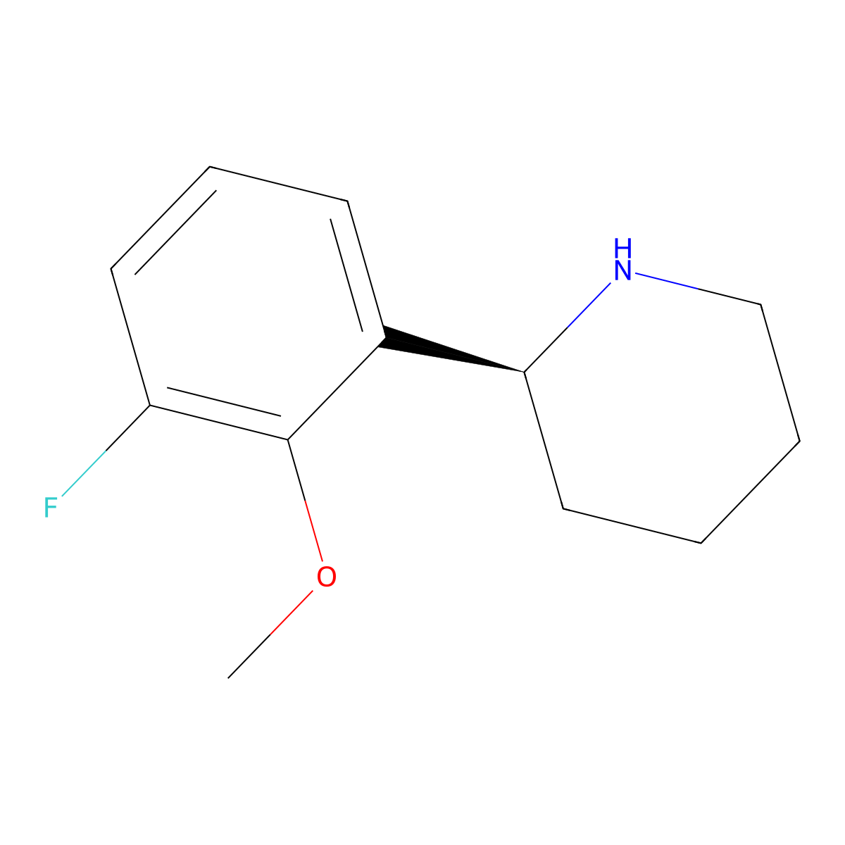 (S)-2-(3-Fluoro-2-methoxyphenyl)piperidine molecular structure, CAS 1269784-10-2