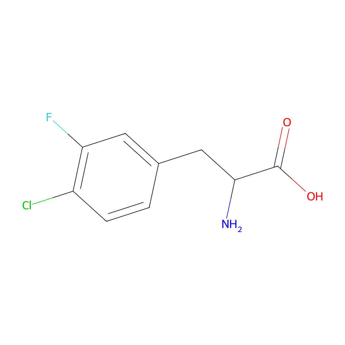 (2S)-2-amino-3-(4-chloro-3-fluorophenyl)propanoic acid molecular structure, CAS 1269791-95-8