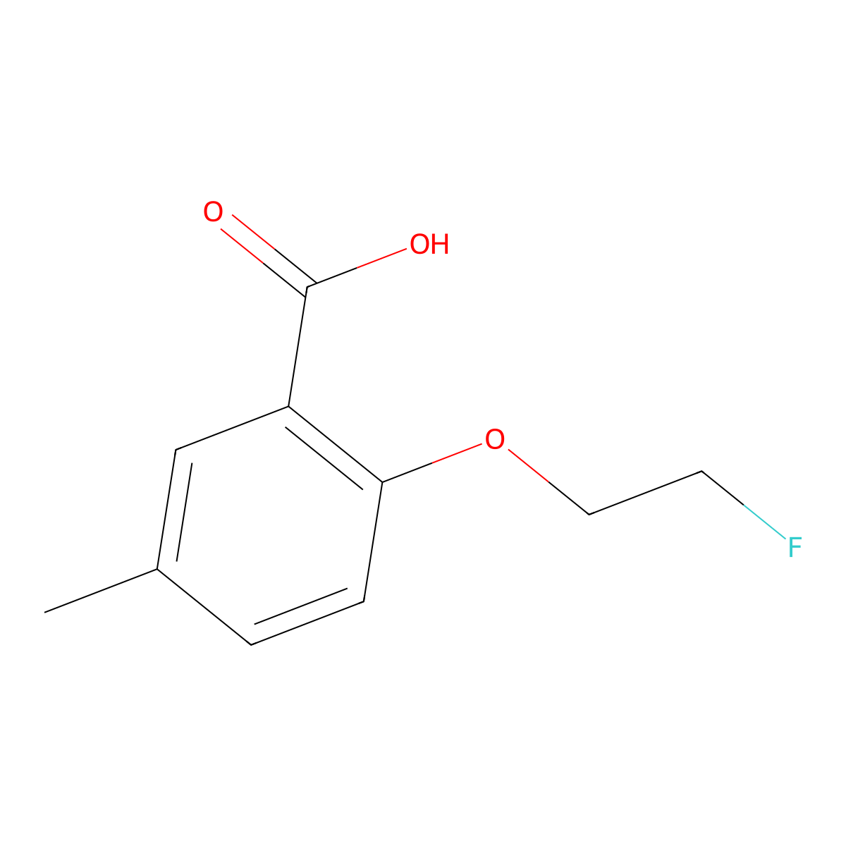 2-(2-Fluoroethoxy)-5-methylbenzoic acid molecular structure, CAS 1269797-08-1