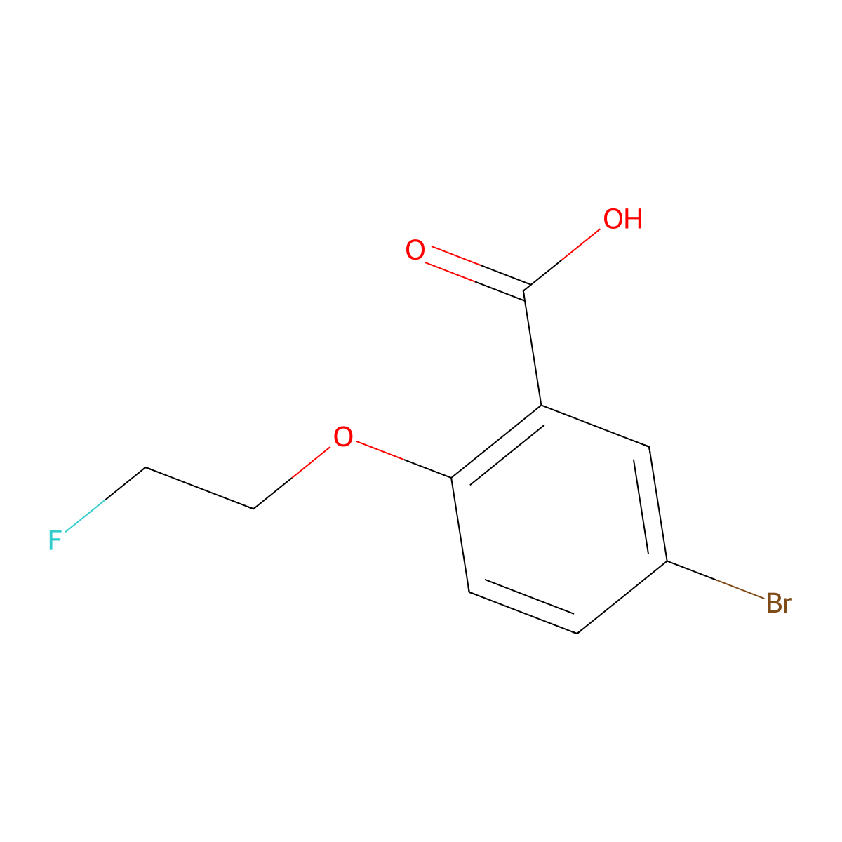 5-Bromo-2-(2-fluoroethoxy)benzoic acid molecular structure, CAS 1269797-09-2