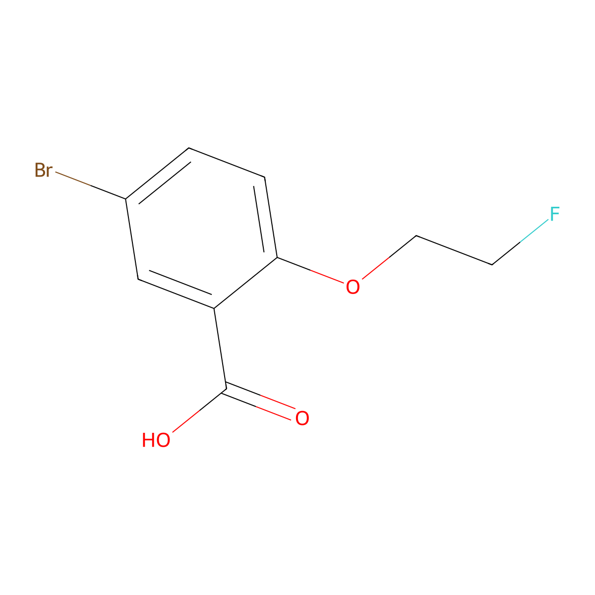 5-Bromo-2-(2-fluoroethoxy)benzoic acid molecular structure, CAS 1269797-09-2