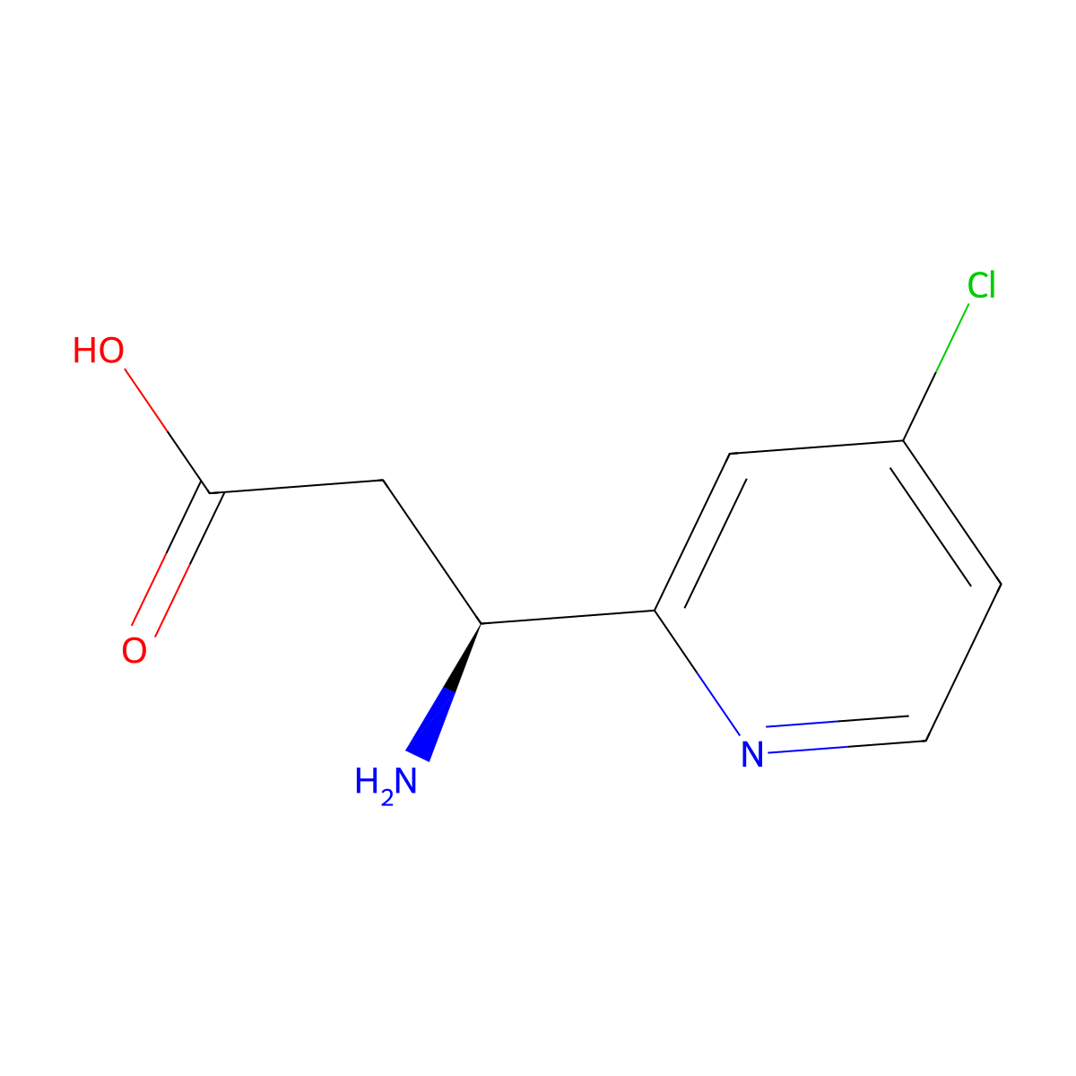 (3S)-3-Amino-3-(4-chloropyridin-2-YL)propanoic acid molecular structure, CAS 1269804-17-2