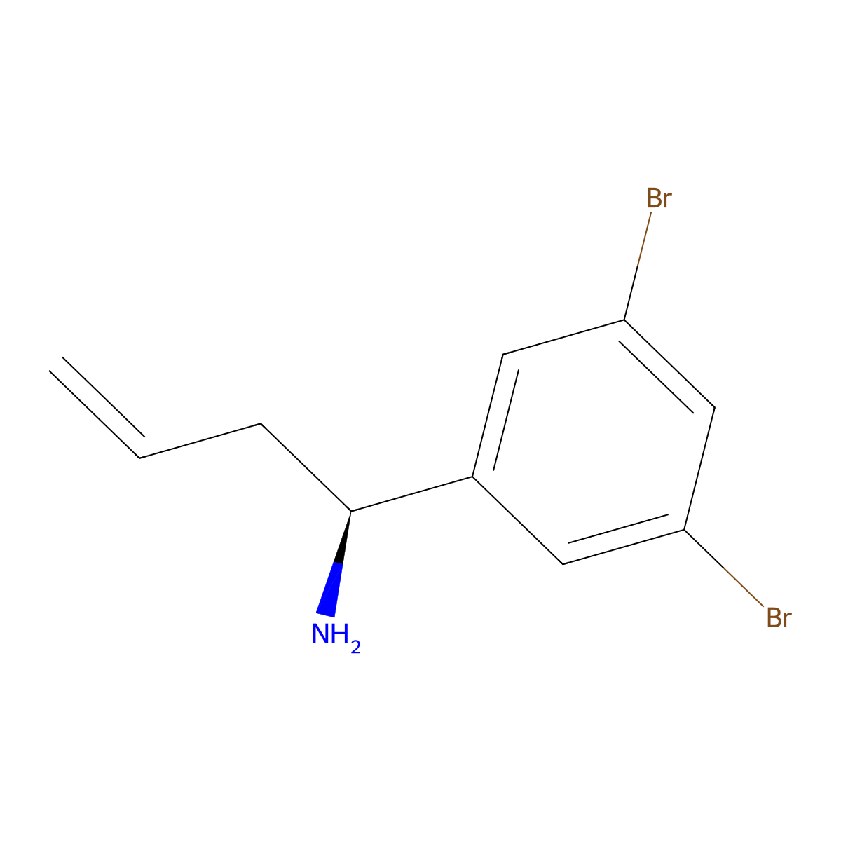 (S)-1-(3,5-Dibromophenyl)but-3-en-1-amine molecular structure, CAS 1269811-78-0