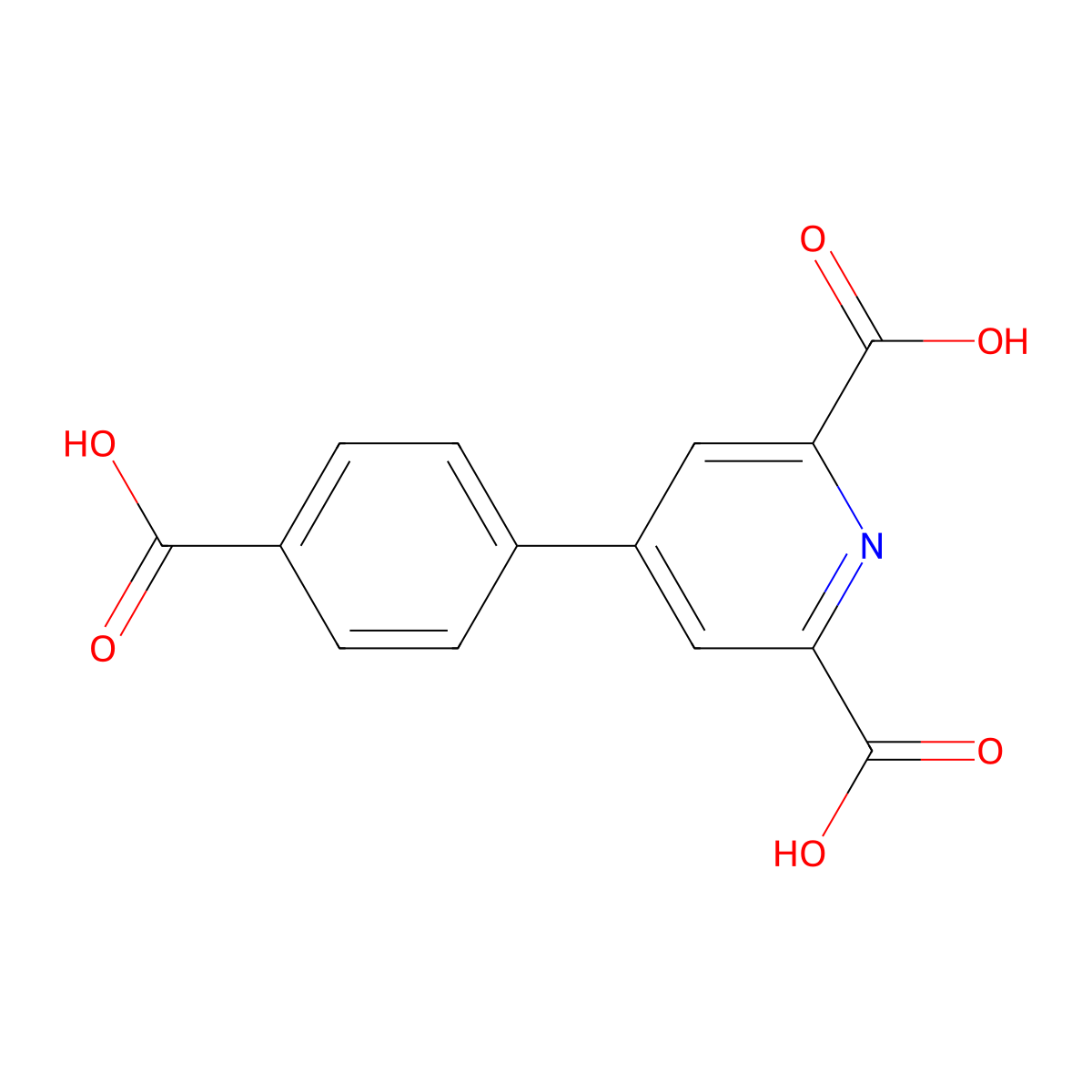 4-(4-Carboxyphenyl)pyridine-2,6-dicarboxylic acid molecular structure, CAS 1269813-32-2