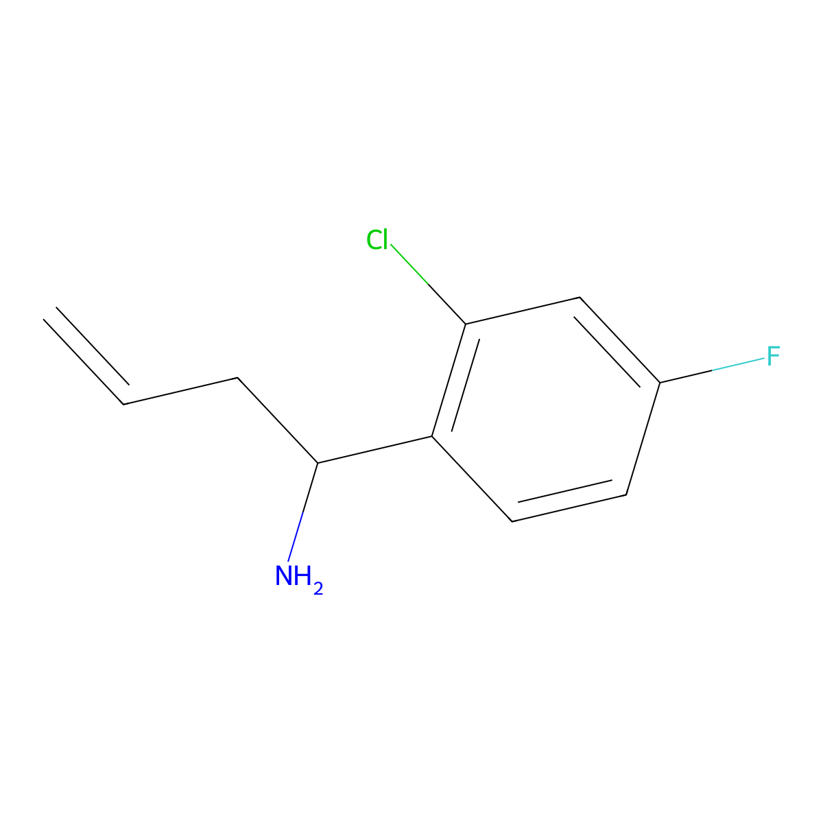 (S)-1-(2-Chloro-4-fluorophenyl)but-3-en-1-amine molecular structure, CAS 1269814-81-4