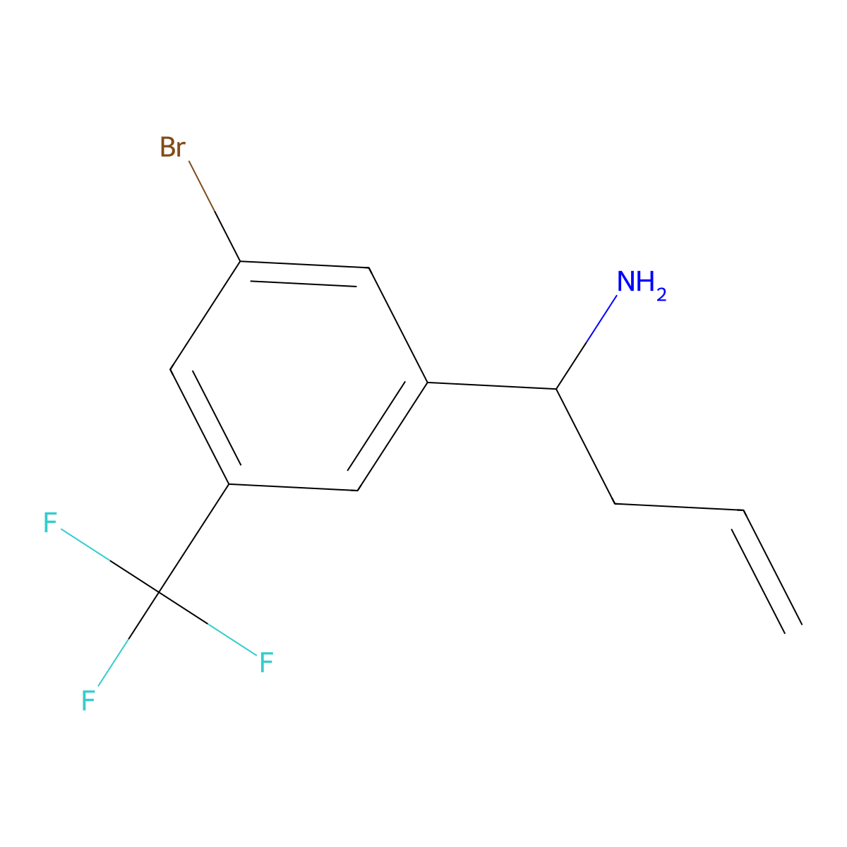 (S)-1-(3-Bromo-5-(trifluoromethyl)phenyl)but-3-en-1-amine molecular structure, CAS 1269820-65-6