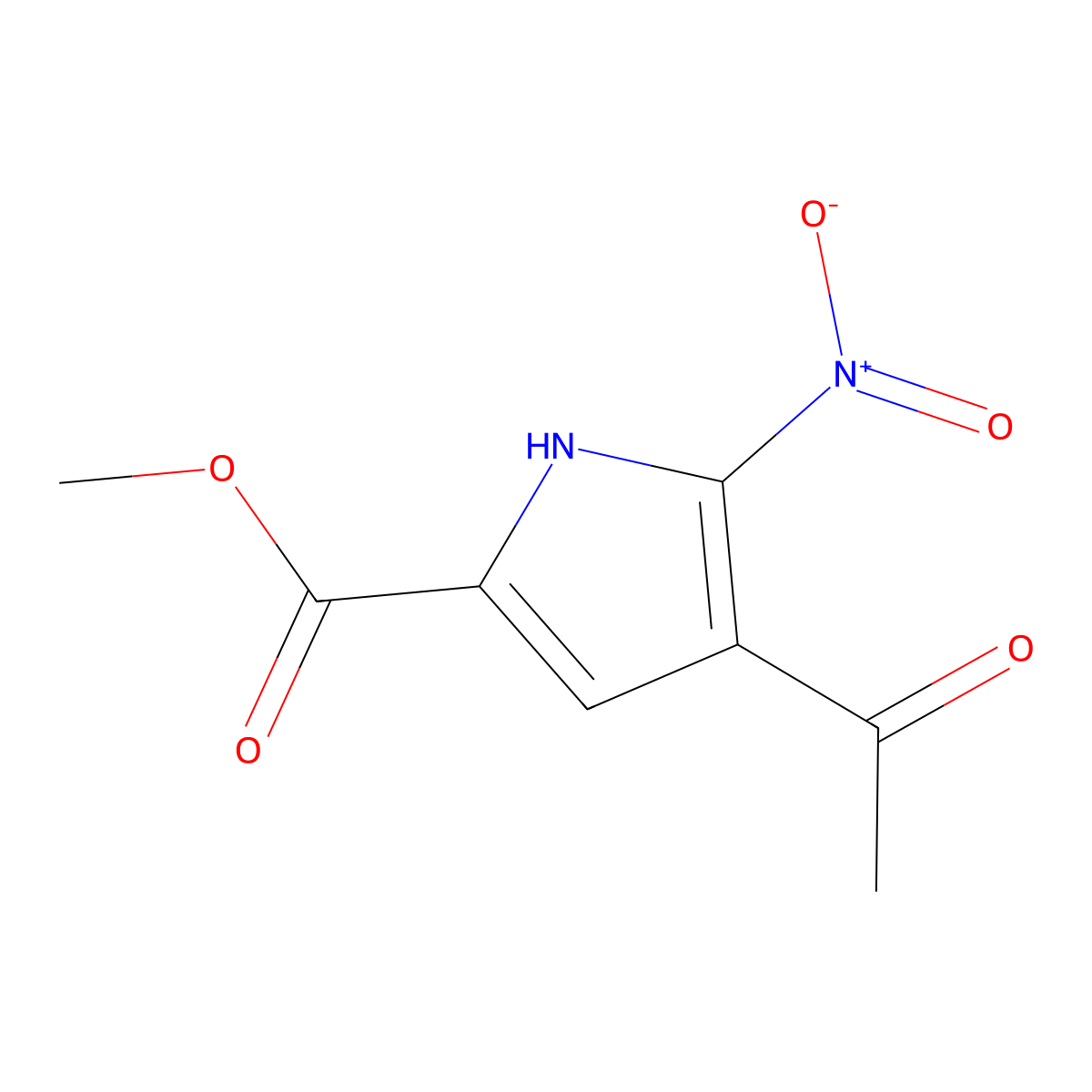 methyl 4-acetyl-5-nitro-1H-pyrrole-2-carboxylate molecular structure, CAS 1269822-94-7