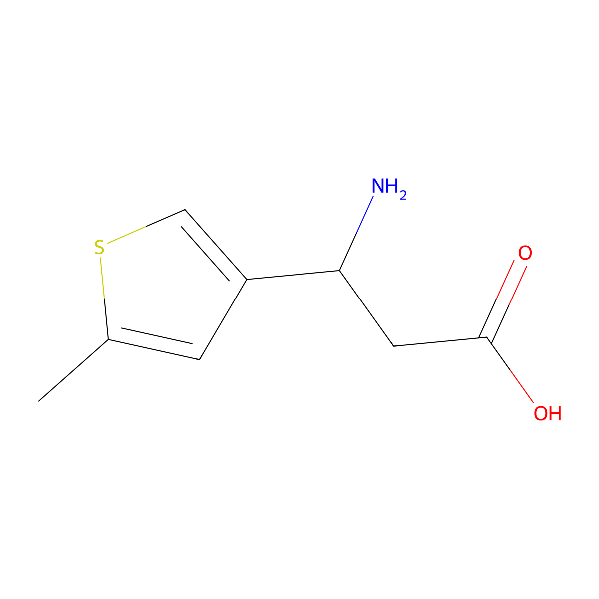 (3R)-3-amino-3-(5-methylthiophen-3-yl)propanoic acid molecular structure, CAS 1269827-11-3