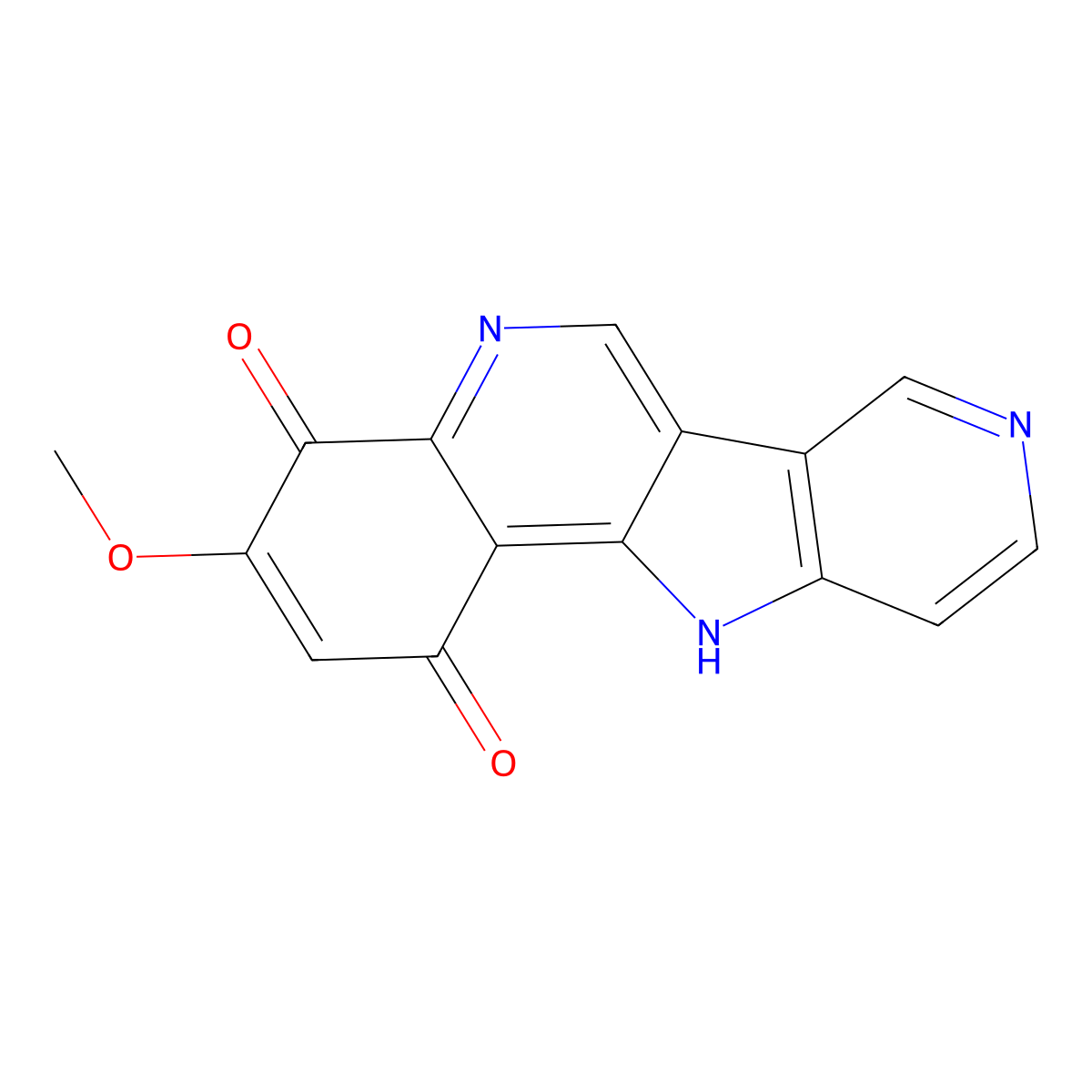 1H-Pyrido(3',4':4,5)pyrrolo(3,2-c)quinoline-1,4(11H)-dione, 3-methoxy- molecular structure, CAS 126983-60-6