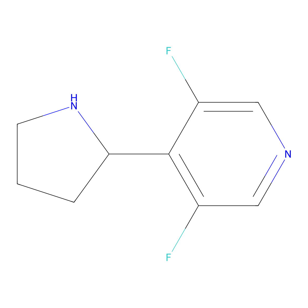 (S)-3,5-Difluoro-4-(pyrrolidin-2-yl)pyridine molecular structure, CAS 1269830-55-8