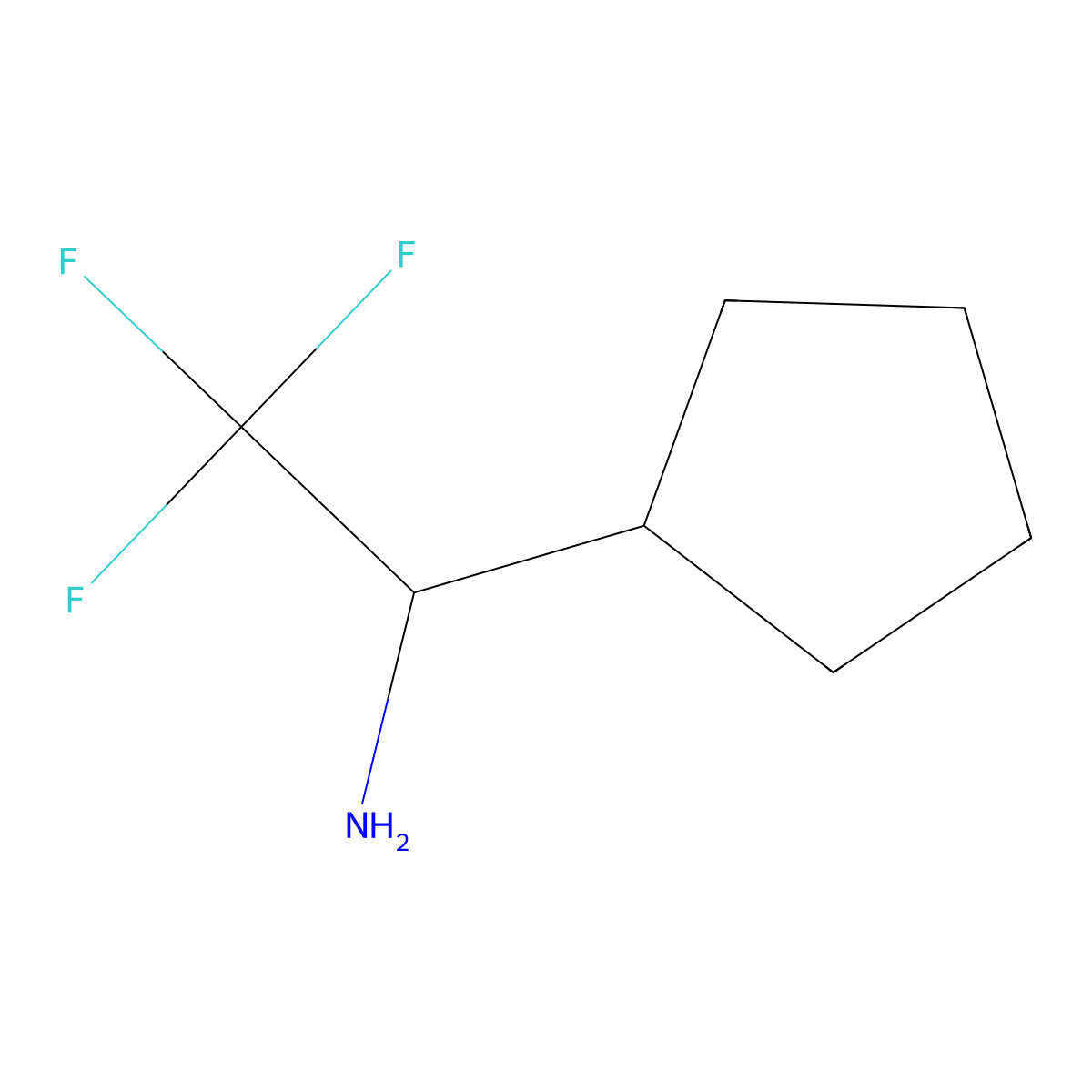 (R)-1-Cyclopentyl-2,2,2-trifluoroethan-1-amine molecular structure, CAS 1269834-99-2