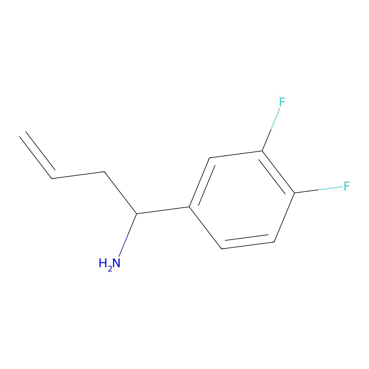 (R)-1-(3,4-Difluorophenyl)but-3-en-1-amine molecular structure, CAS 1269835-26-8
