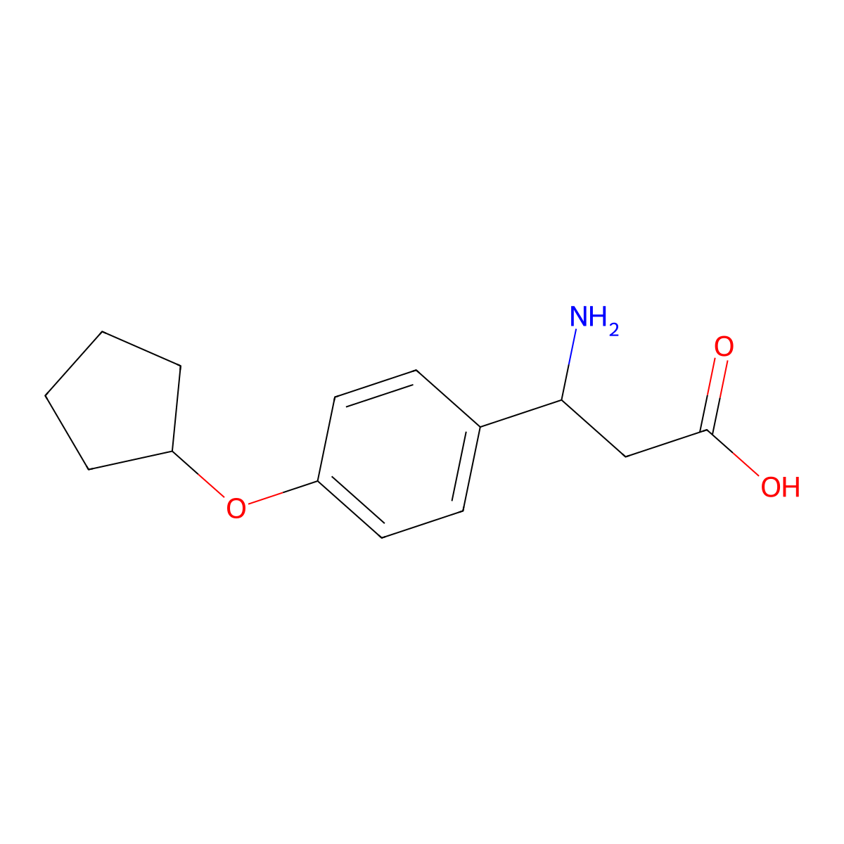(3S)-3-amino-3-(4-cyclopentyloxyphenyl)propanoic acid molecular structure, CAS 1269837-73-1