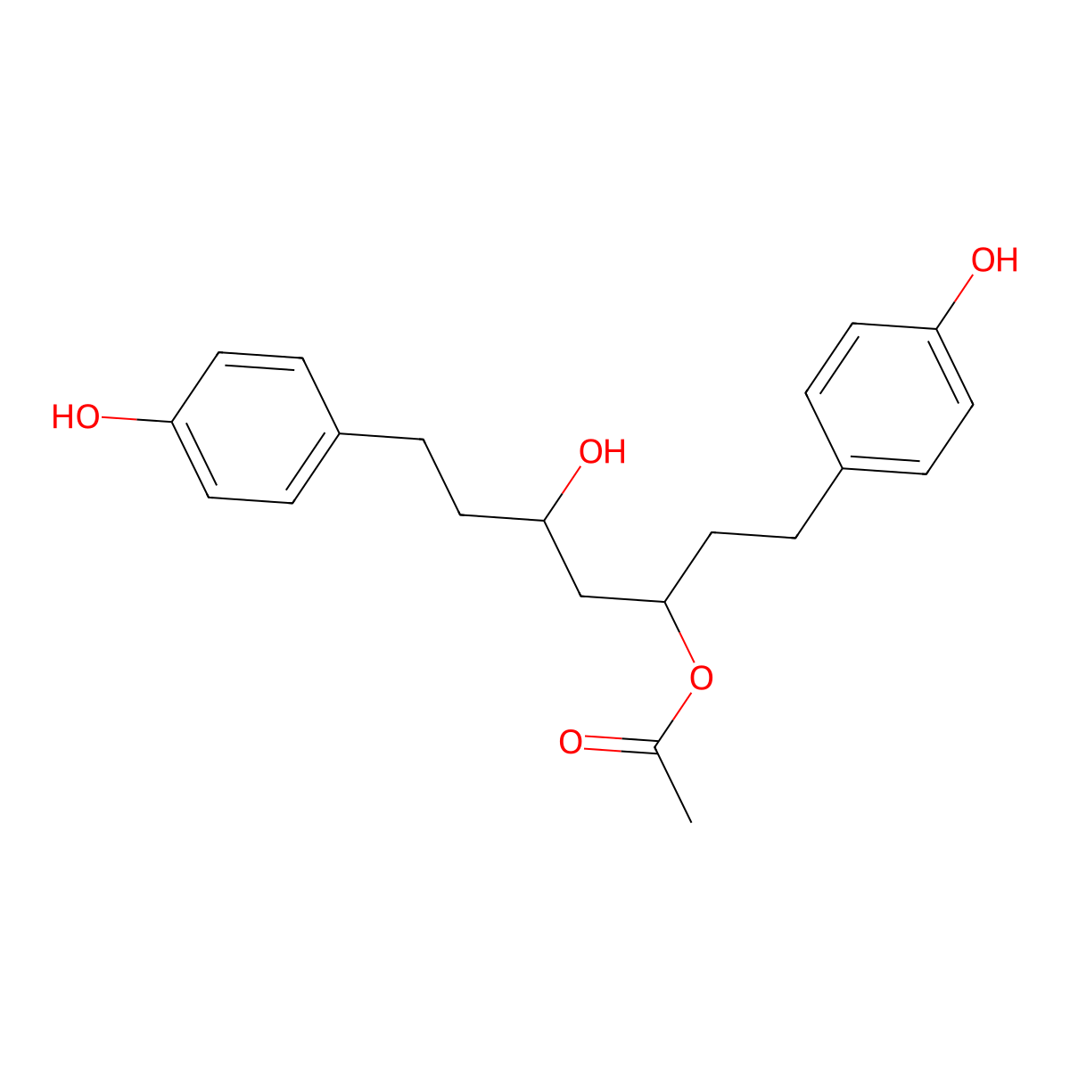 5-Hydroxy-1,7-bis(4-hydroxyphenyl)heptan-3-yl acetate molecular structure, CAS 1269839-24-8