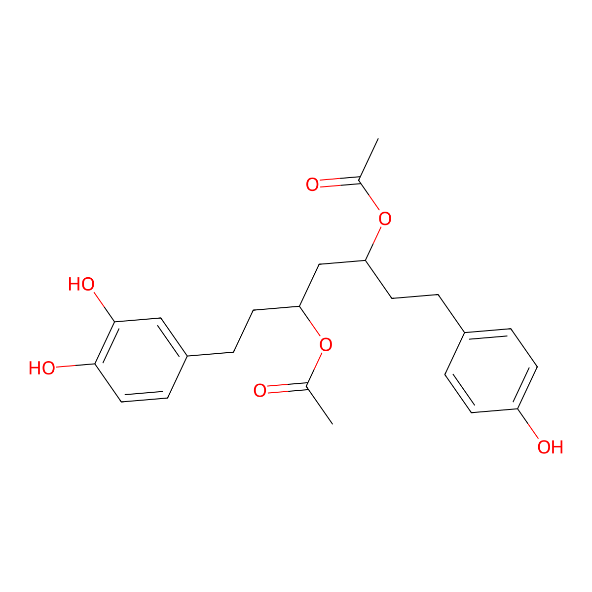 1-(3,4-Dihydroxyphenyl)-7-(4-hydroxyphenyl)heptane-3,5-diyl diacetate molecular structure, CAS 1269839-26-0