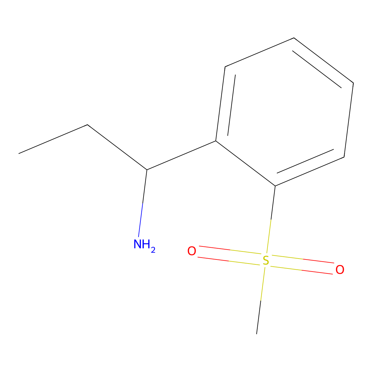 (1S)-1-(2-methanesulfonylphenyl)propan-1-amine molecular structure, CAS 1269839-49-7