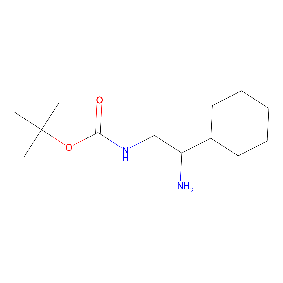 tert-butyl N-[(2R)-2-amino-2-cyclohexylethyl]carbamate molecular structure, CAS 1269839-78-2