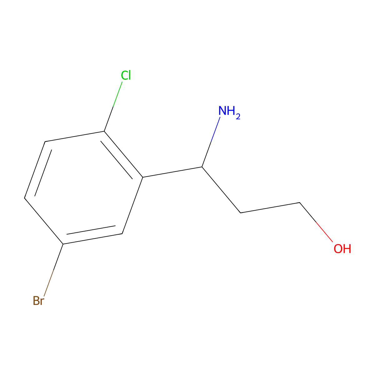 (3S)-3-Amino-3-(5-bromo-2-chlorophenyl)propan-1-OL molecular structure, CAS 1269841-66-8