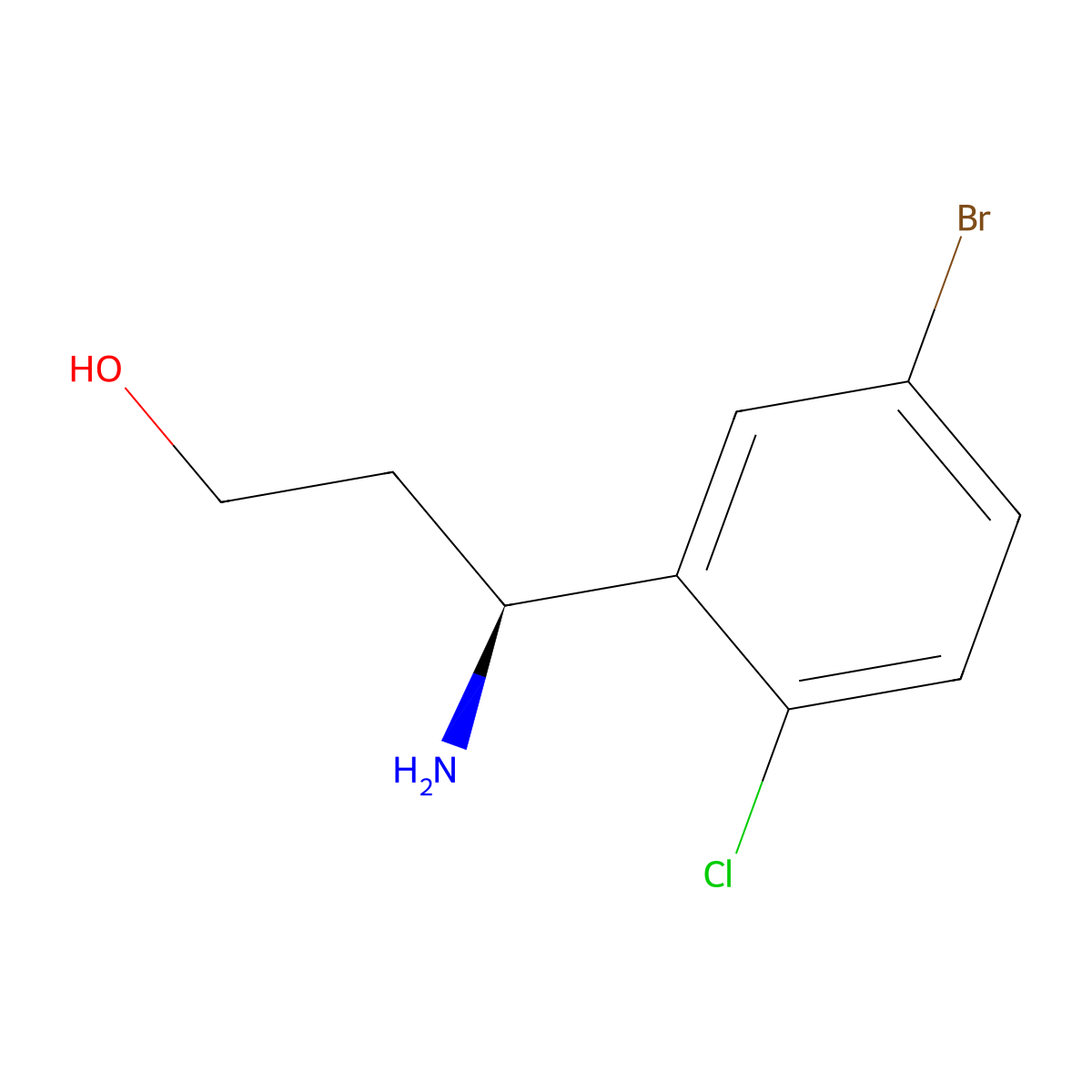 (3S)-3-Amino-3-(5-bromo-2-chlorophenyl)propan-1-OL molecular structure, CAS 1269841-66-8