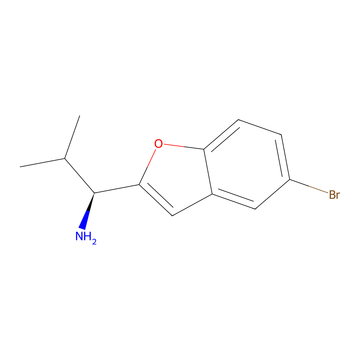 (1S)-1-(5-Bromo-1-benzofuran-2-YL)-2-methylpropan-1-amine molecular structure, CAS 1269842-57-0