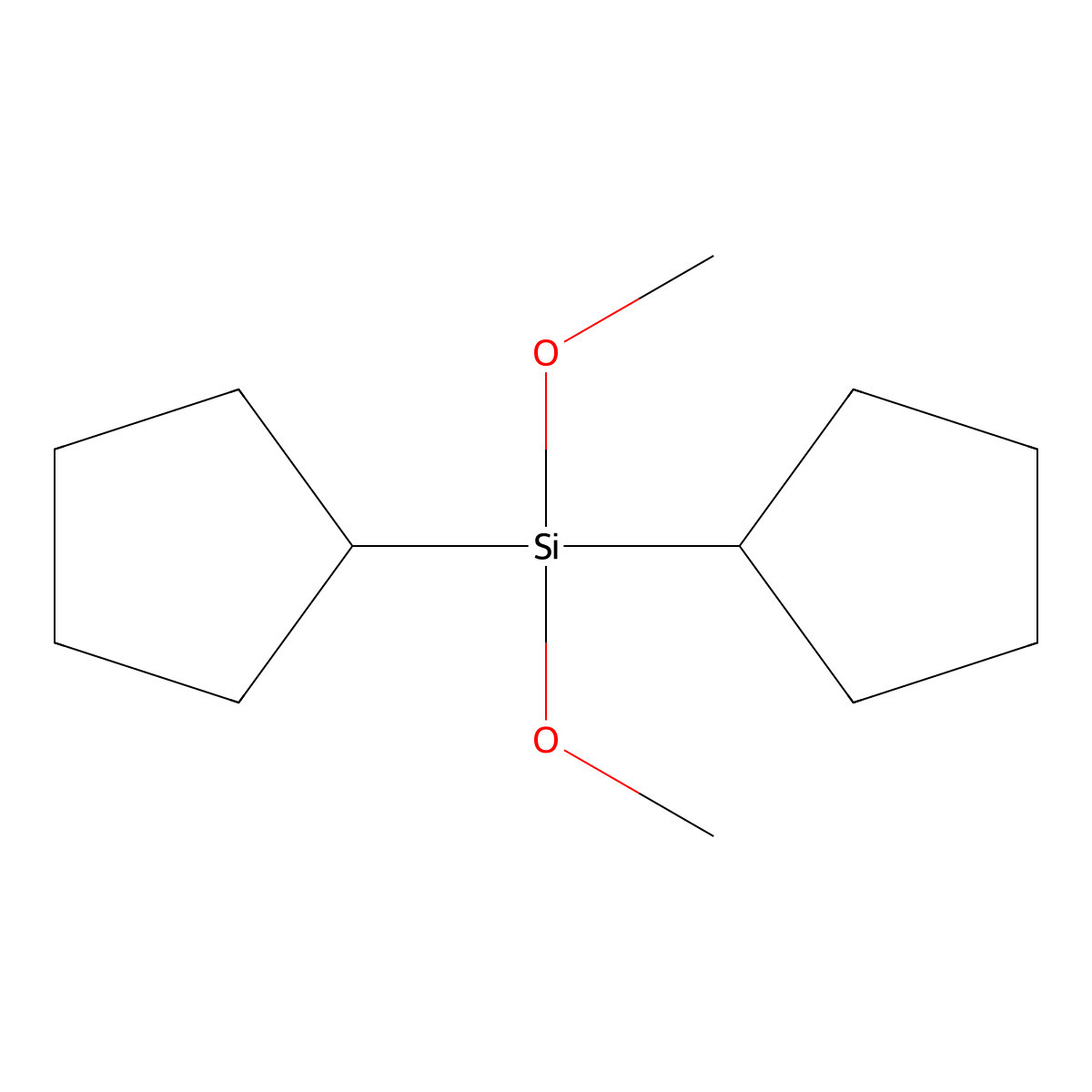 Cyclopentane, 1,1'-(dimethoxysilylene)bis- molecular structure, CAS 126990-35-0