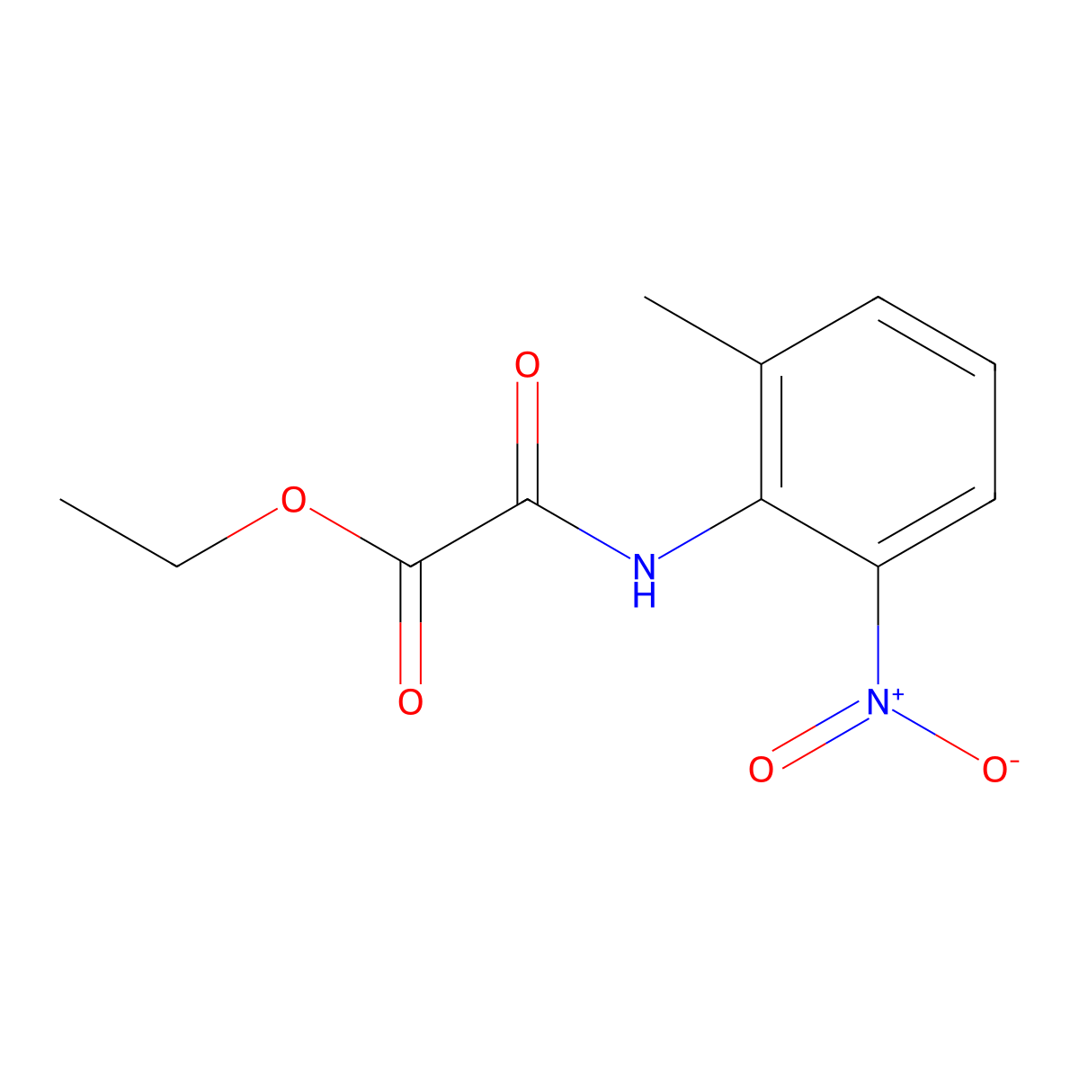Acetic acid, [(2-methyl-6-nitrophenyl)amino]oxo-, ethyl ester molecular structure, CAS 126991-25-1