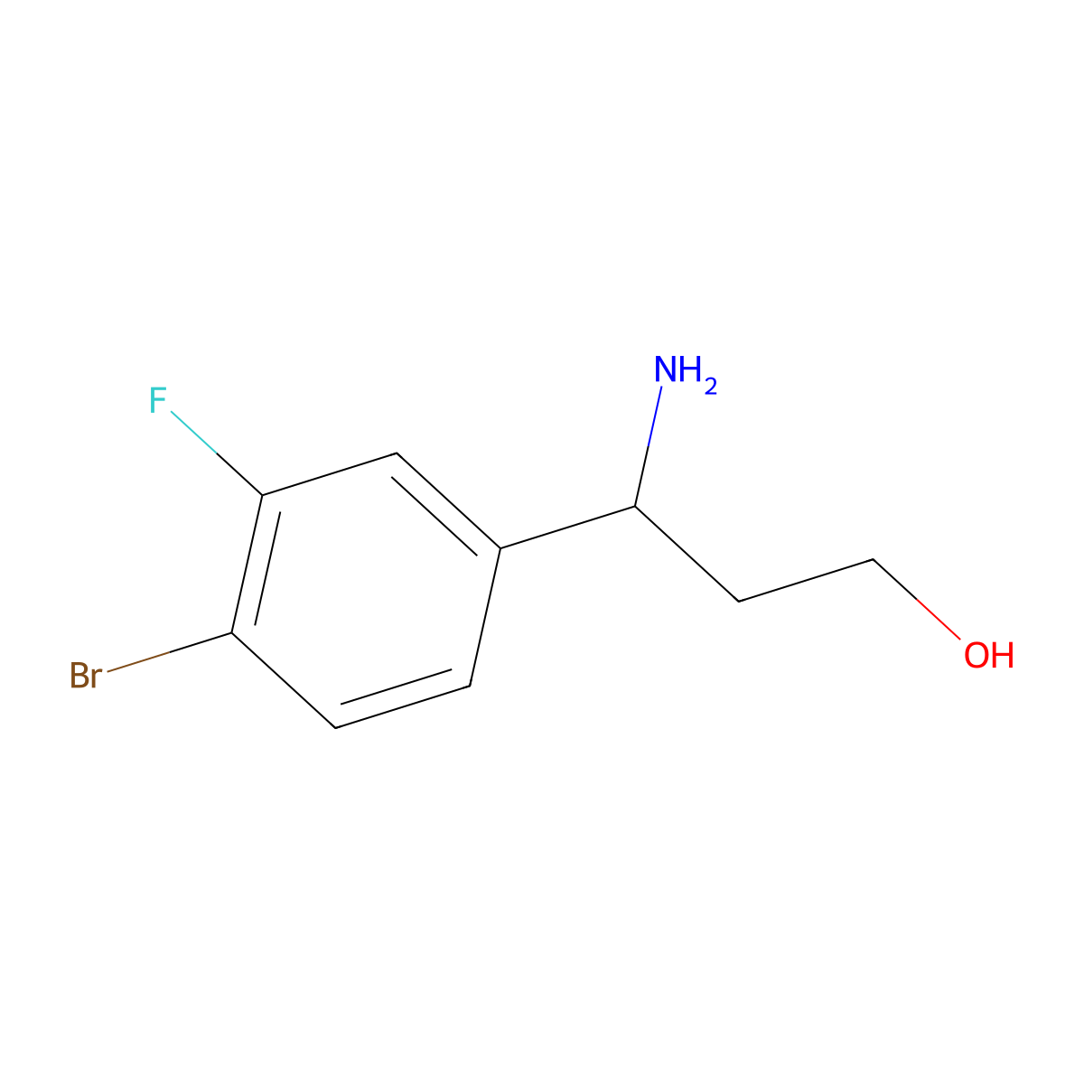 (3R)-3-Amino-3-(4-bromo-3-fluorophenyl)propan-1-OL molecular structure, CAS 1269921-84-7