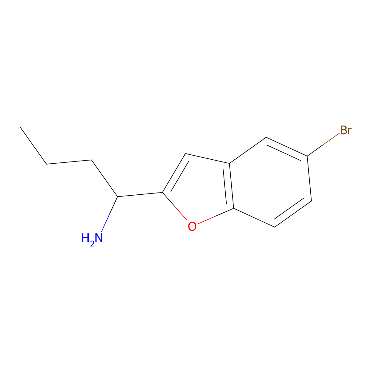 (1R)-1-(5-Bromo-1-benzofuran-2-YL)butan-1-amine molecular structure, CAS 1269926-95-5