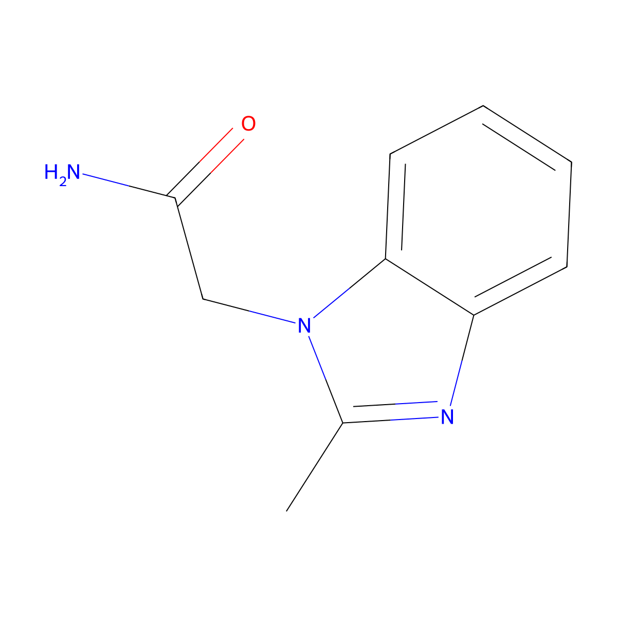 2-(2-Methylbenzimidazol-1-yl)acetamide molecular structure, CAS 126993-64-4