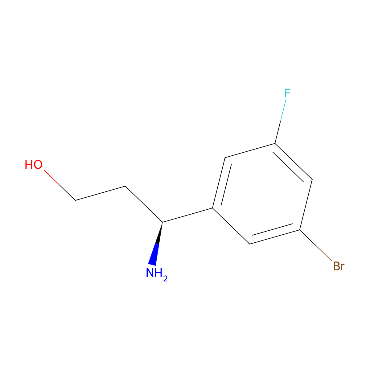 (3S)-3-Amino-3-(3-bromo-5-fluorophenyl)propan-1-OL molecular structure, CAS 1269931-78-3
