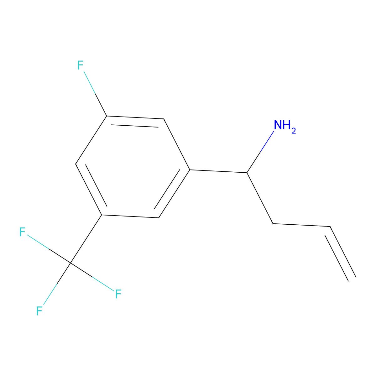 (R)-1-(3-Fluoro-5-(trifluoromethyl)phenyl)but-3-en-1-amine molecular structure, CAS 1269943-91-0