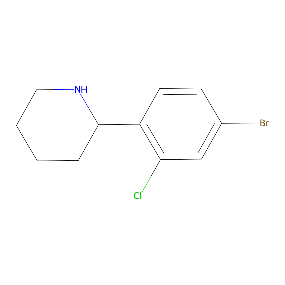(S)-2-(4-Bromo-2-chlorophenyl)piperidine molecular structure, CAS 1269946-86-2
