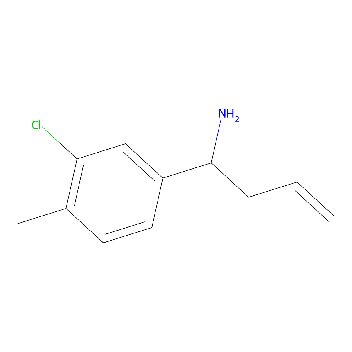 (S)-1-(3-Chloro-4-methylphenyl)but-3-en-1-amine molecular structure, CAS 1269946-91-9