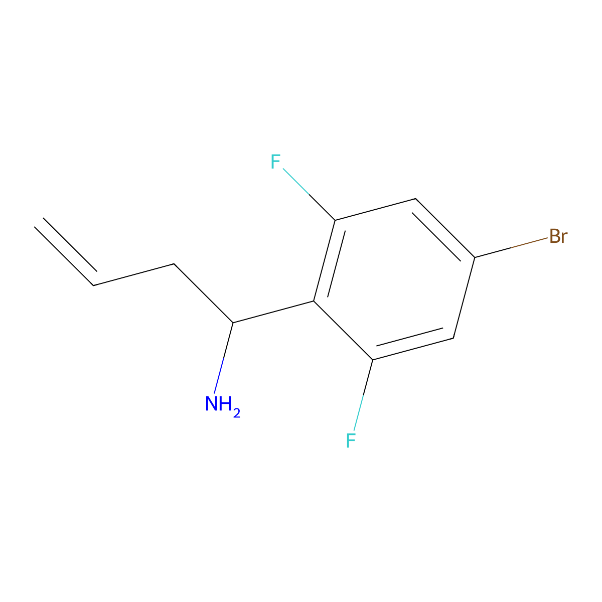 (S)-1-(4-Bromo-2,6-difluorophenyl)but-3-EN-1-amine molecular structure, CAS 1269947-08-1