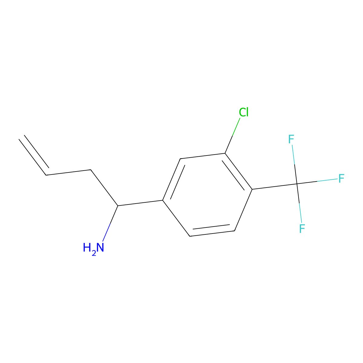 (S)-1-(3-Chloro-4-(trifluoromethyl)phenyl)but-3-en-1-amine molecular structure, CAS 1269948-75-5