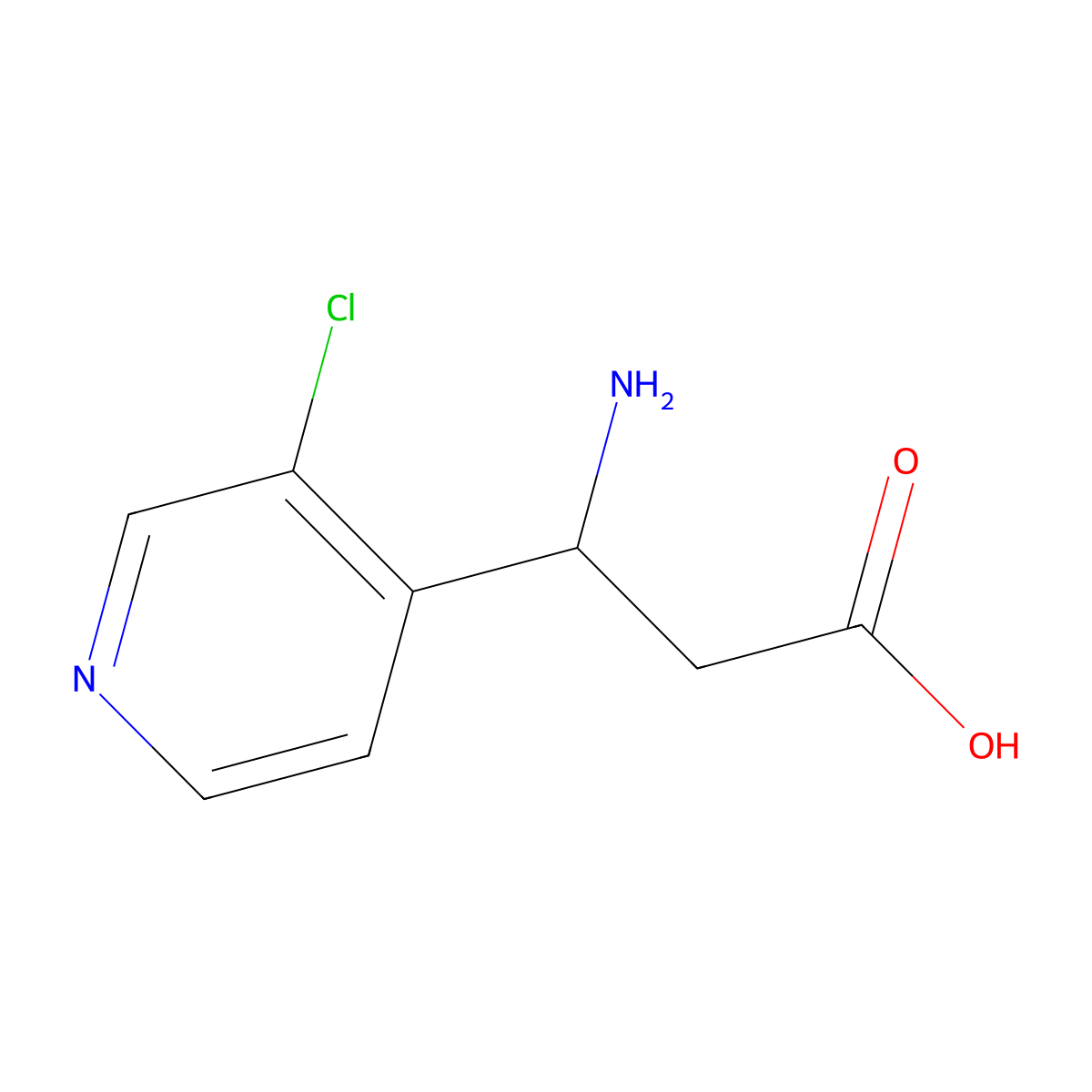 (3S)-3-Amino-3-(3-chloropyridin-4-YL)propanoic acid molecular structure, CAS 1269949-00-9