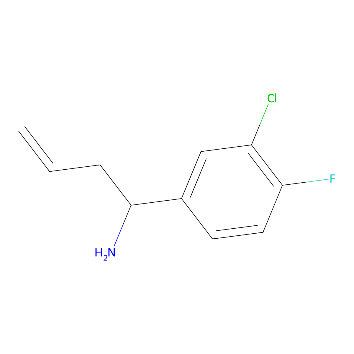 (R)-1-(3-Chloro-4-fluorophenyl)but-3-en-1-amine molecular structure, CAS 1269953-54-9