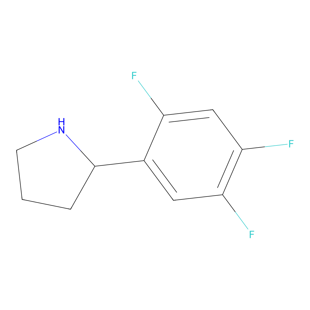 (R)-2-(2,4,5-Trifluorophenyl)pyrrolidine molecular structure, CAS 1269954-93-9