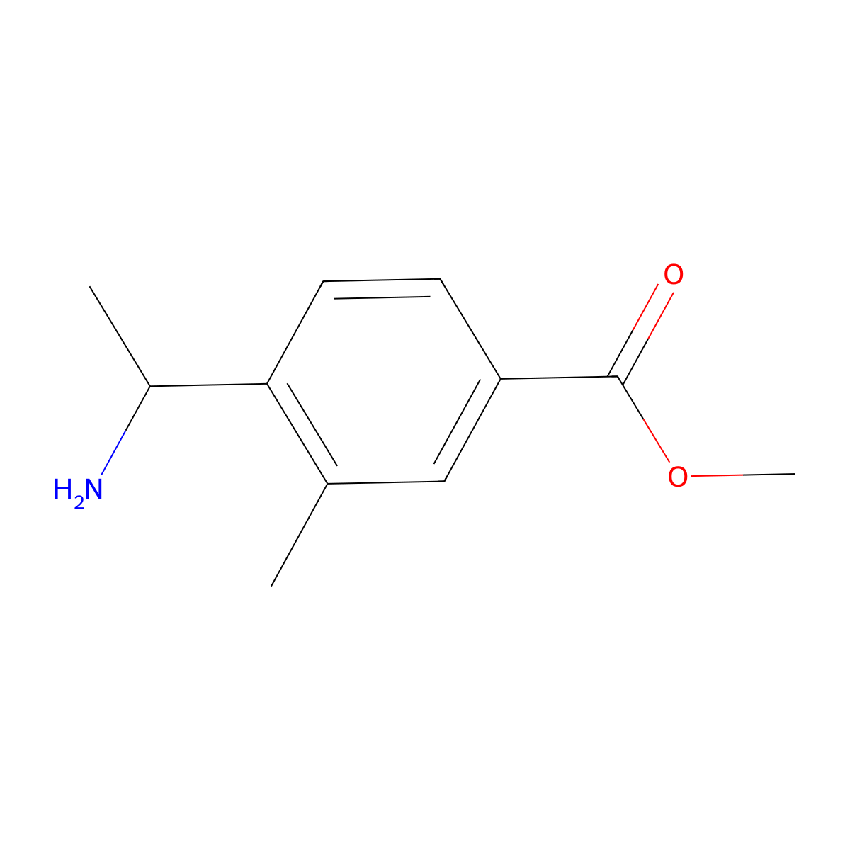 Methyl (S)-4-(1-aminoethyl)-3-methylbenzoate molecular structure, CAS 1269958-07-7