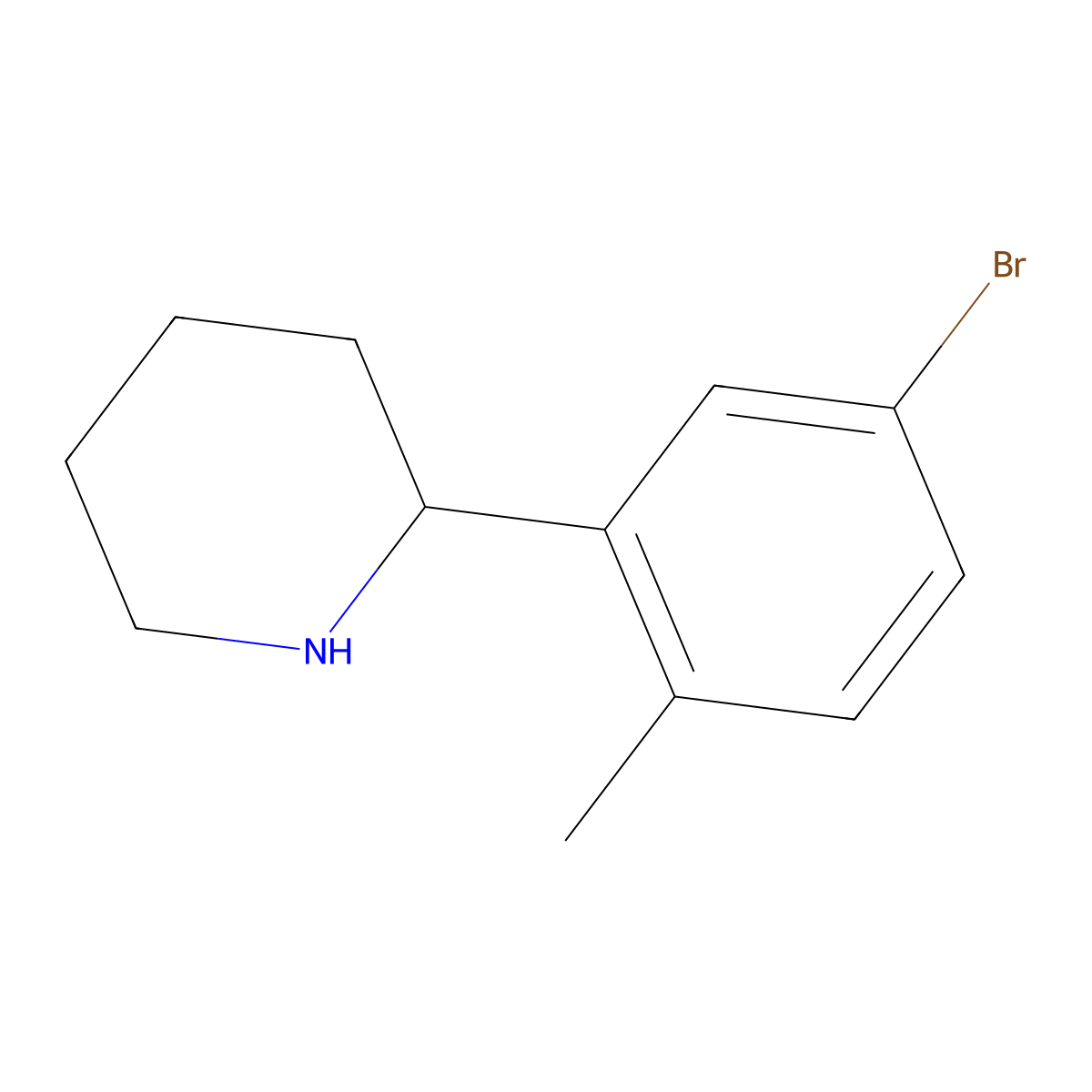 (S)-2-(5-Bromo-2-methylphenyl)piperidine molecular structure, CAS 1269961-74-1