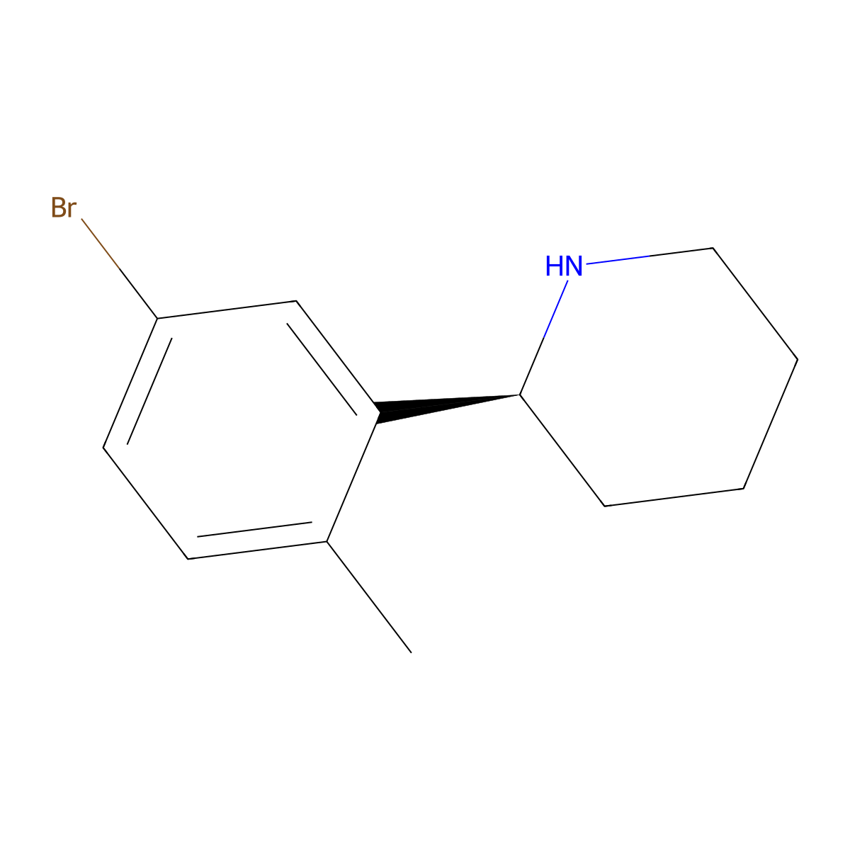(S)-2-(5-Bromo-2-methylphenyl)piperidine molecular structure, CAS 1269961-74-1