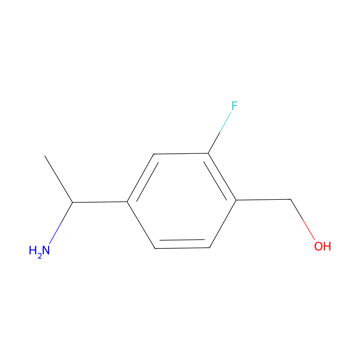 (S)-(4-(1-aminoethyl)-2-fluorophenyl)methanol molecular structure, CAS 1269963-47-4