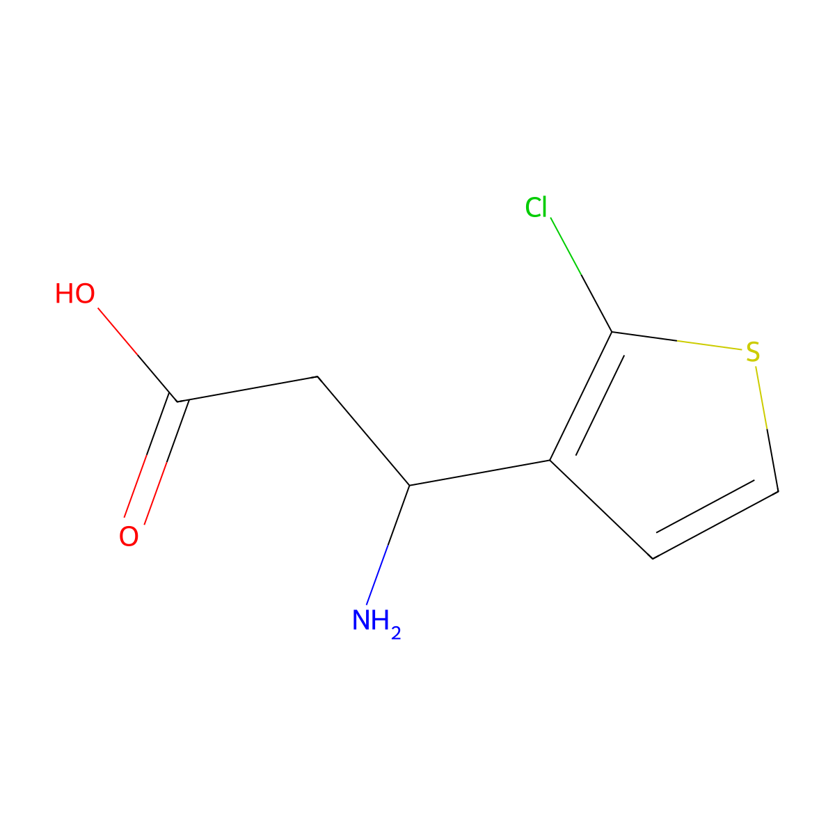 (3S)-3-Amino-3-(2-chlorothiophen-3-YL)propanoic acid molecular structure, CAS 1269966-20-2