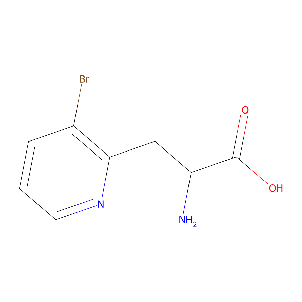 (2S)-2-Amino-3-(3-bromopyridin-2-YL)propanoic acid molecular structure, CAS 1269968-77-5