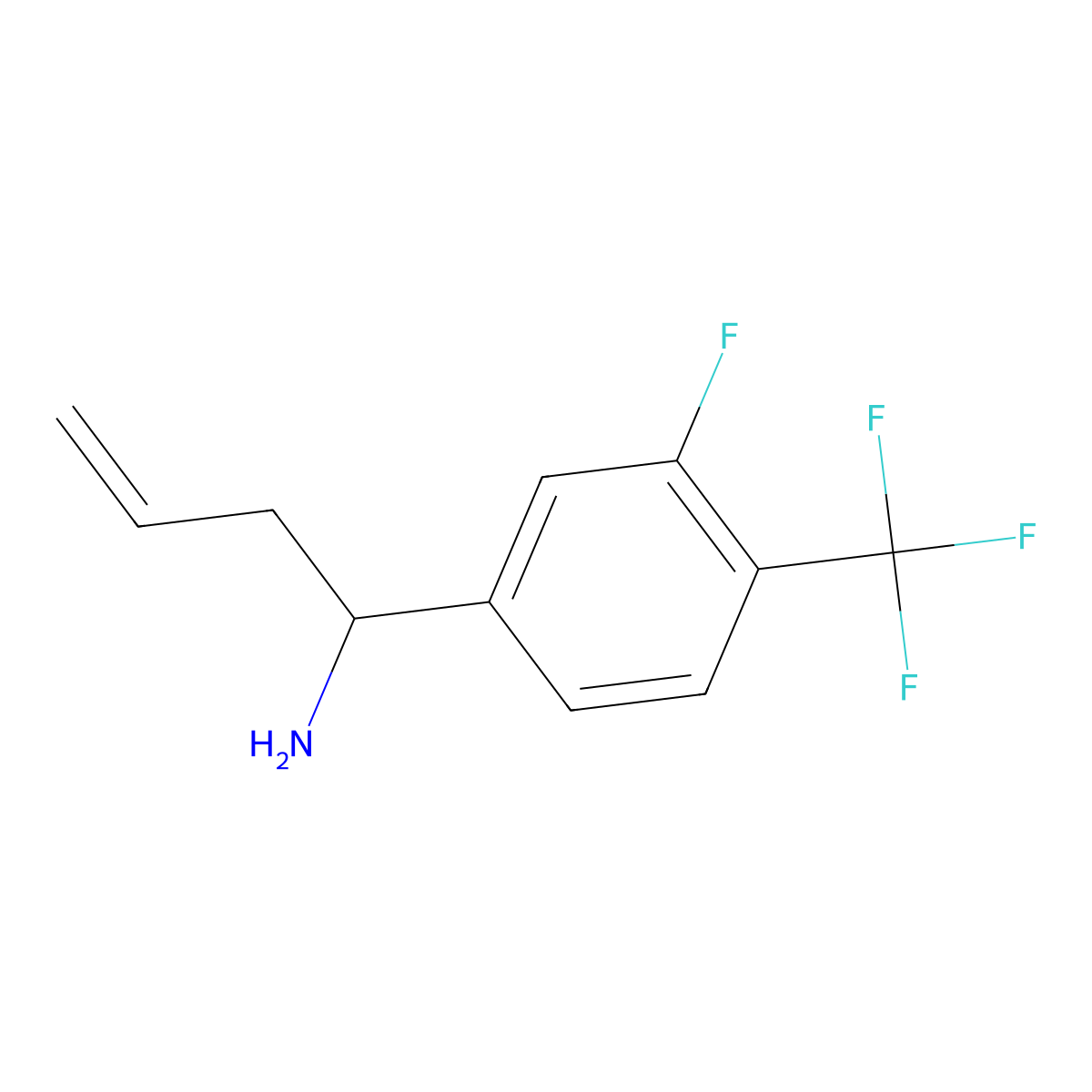 (S)-1-(3-Fluoro-4-(trifluoromethyl)phenyl)but-3-en-1-amine molecular structure, CAS 1269972-20-4