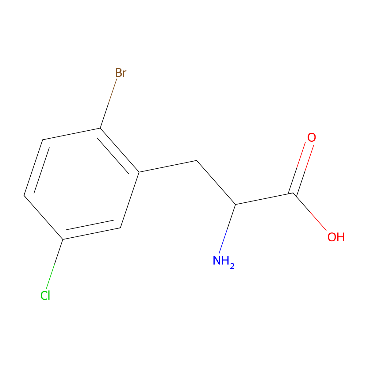 2-Bromo-5-chloro-D-phenylalanine molecular structure, CAS 1269973-66-1
